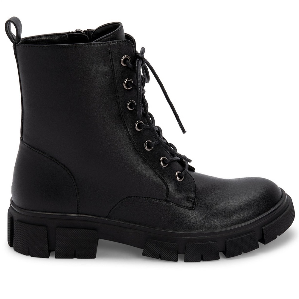 Aqua College Pippa Leather Lug Sole Waterproof Combat Boot